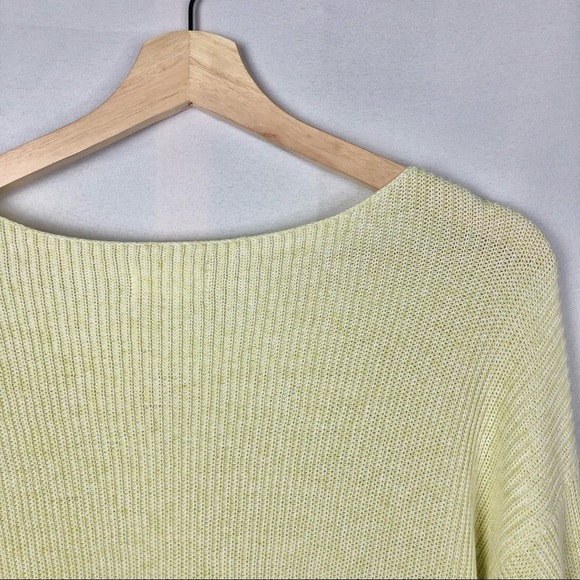 Lou & Grey Pale Yellow Round Neck Ribbed Knit Pullover Sweater M - Picture 5 of 5